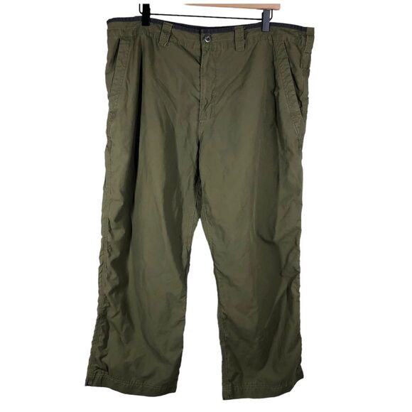 The North Face Mens Cropped Utility Pants Outdoors Hiking Fishing Green Size 40